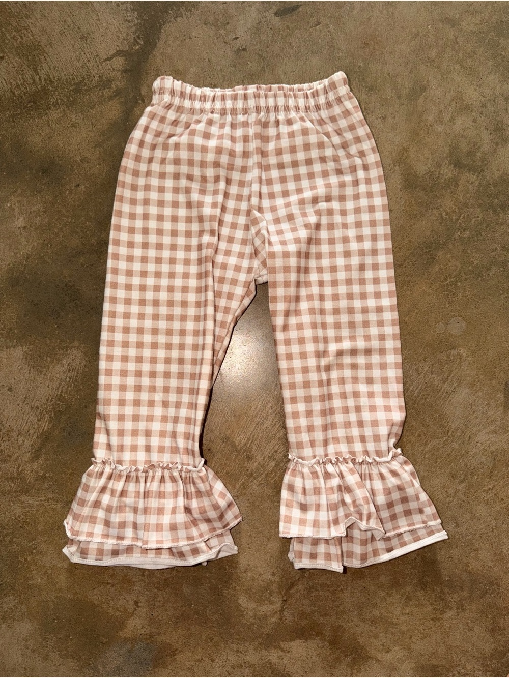 Girls 2T Thanksgiving God Is Great Turkey Gingham Ruffle Outfit Set - Picture 5 of 6